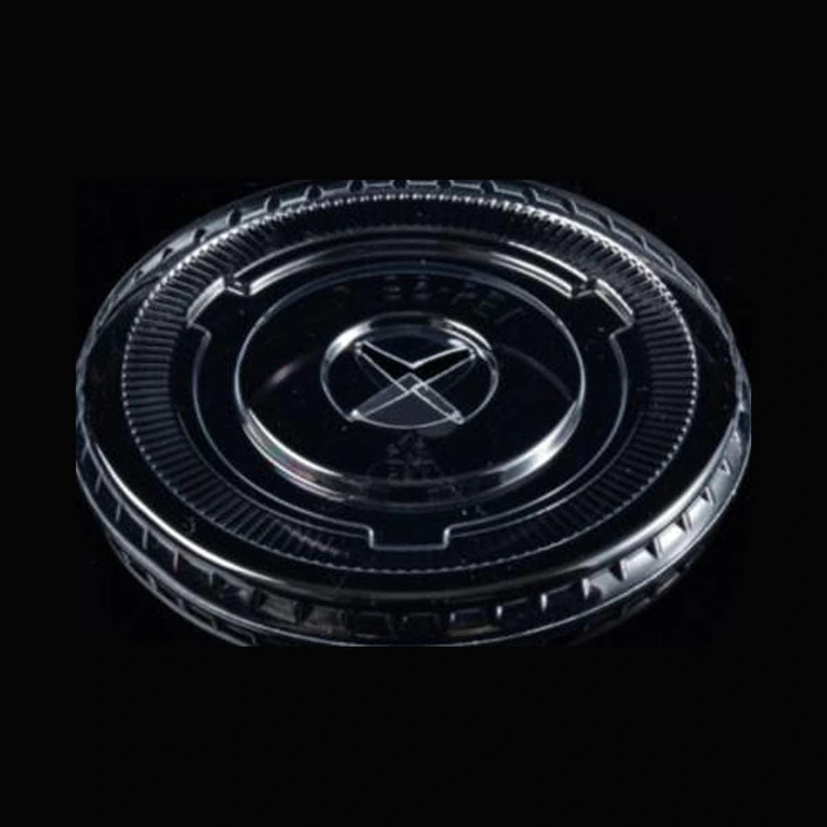 [1,000 ct] Plastic Flat Cup Lids | PET | 98 mm on white background