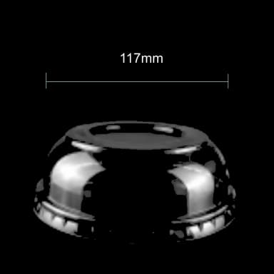 [500 ct] Plastic Dome Cup Lids | PET | 117 mm dimension image