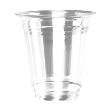 8 oz clear PET cold cup on white background