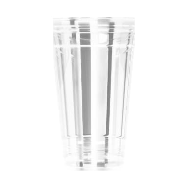 10 oz clear PET cold cup on white background
