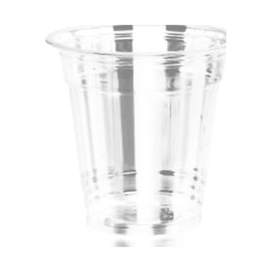 10 oz clear PET cold cup on white background