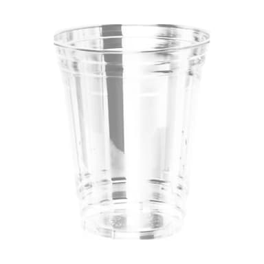 14 oz clear PET cold cup on white background