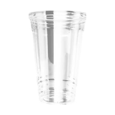 16 oz clear PET cold cup on white background