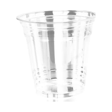 10 oz clear PET cold cup on white background