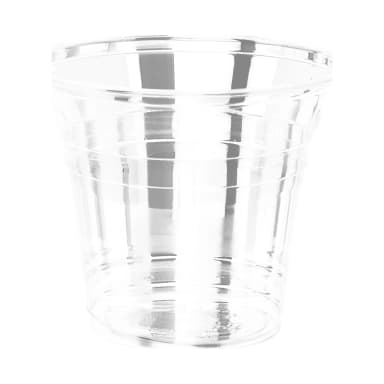 9 oz clear PET cold cup on white background