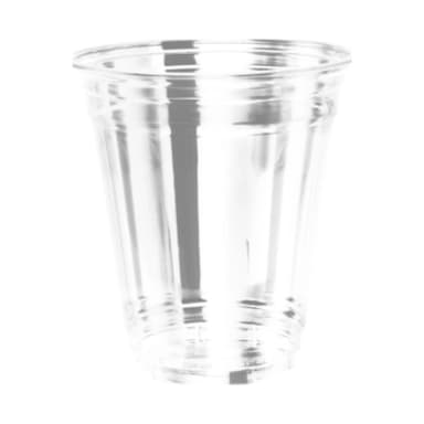 12 oz clear PET cold cup on white background