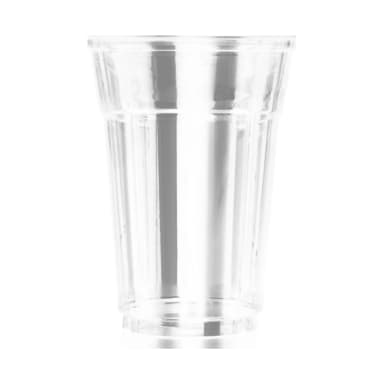 16 oz clear PET cold cup on white background