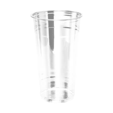 32 oz clear PET cold cup on white background