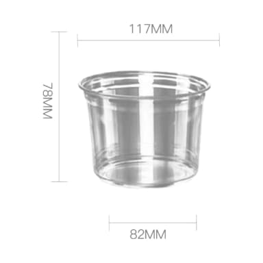 16 oz clear PET cold cup on white background