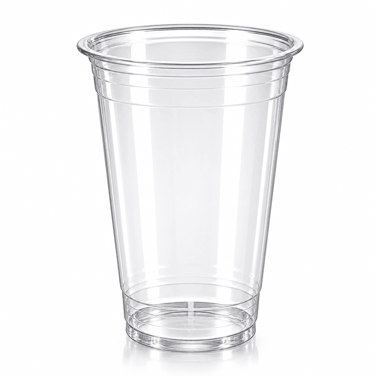 Clear 20 oz PET cold cup shown for size and rim fit planning