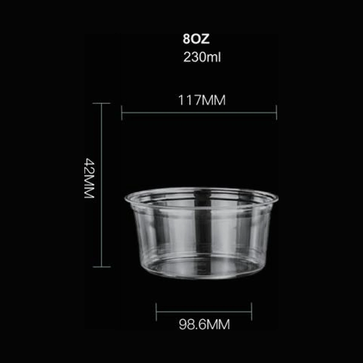 [500 ct] 8 oz Clear Plastic Cold Cups | PET | 117 mm